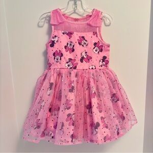 Disney Store Toddler Girl Minnie Mouse Sequin & Tulle Party Dress Pink Size 3T